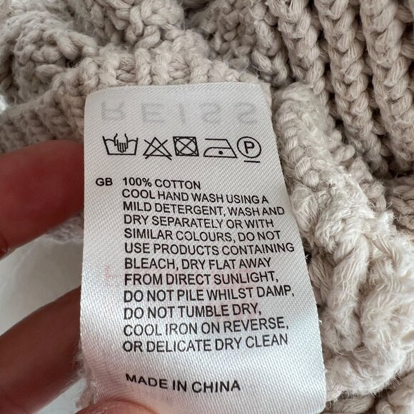 Reiss Open Knit Scoop Neck Beige Cableknit Sweater Size Large - Picture 11 of 13